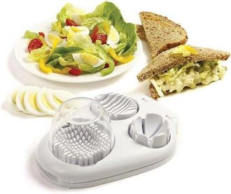 OEM Affetta Uova 3 In 1 In Acciaio Inox Con 3 Modalit&agrave; Di Taglio Per Uova Sode, Fragole E Uva. Elegante Elettrodomestico Da Cucina