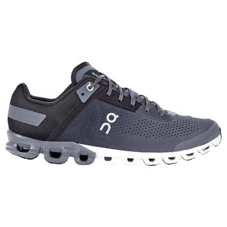 On Cloudflow Textile Synthetic Mens Lace Up Trainers - Black Asphalt - Size:UK 10.5
