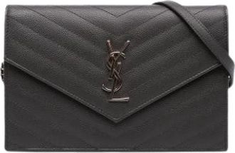 Saint Laurent Pre-owned Crossbody Shoulder Bag - Dames - Vintage Schoudertas - Grijs - ONE Size - Leer - Vintage