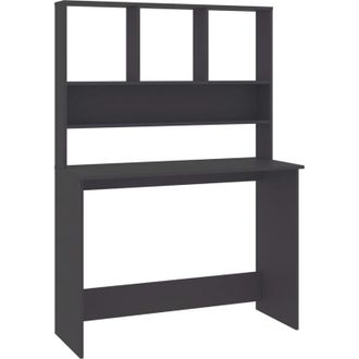 vidaXL vidaXL Scrivania con Mensole Grigia 110x45x157 cm in Legno Multistrato