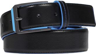 Piquadro Mens leather belt with prong buckle - Heren - Riemen - Zwart - ONE Size - Accessoires