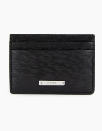 HUGO BOSS Mens Hugo Boss Gallery A Leather Card Holder Black 001 - Size: OS