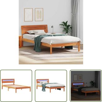 vidaXL Letto in legno massello - Struttura del letto Marrone cerato 75 x 190 cm Pino massello