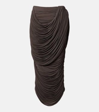 Magda Butrym Draped jersey midi skirt