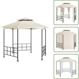vidaXL The Living Store Gazebo con Pareti Laterali 3,1x2,7 m Crema - Ombrellone