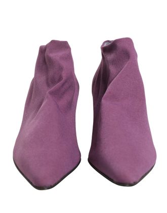 Dolce & Gabbana Womens Purple Suede Ankle Boots Womens Shoes