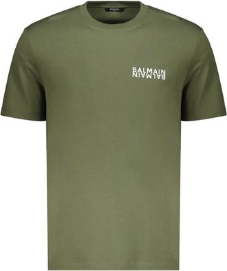 Balmain T-shirt met korte mouwen - Heren - T-shirts - Groen - L - Katoen - Tops