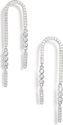 Nadri Cypher U-Shape Earrings in Silver at Nordstrom