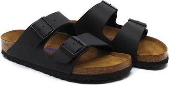 Birkenstock Womens Arizona Birko-Flor Soft Footbed Sandals - Narrow In Black