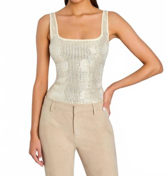 Retrof&ecirc;te Marzia Embellished Top In Winter White/champagne