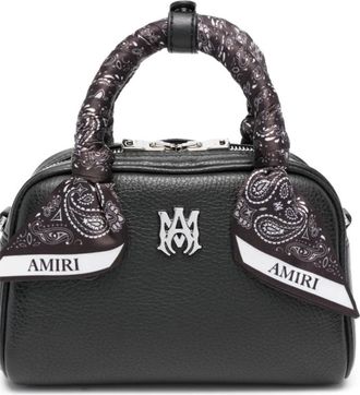 Amiri Tassen, Dames, Zwart, ONE Size, Leer, Micro Bowling Bag