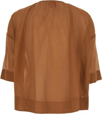 Merci Womens Blouse Brown Fabric Blouses Shirt