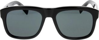 Saint Laurent Accessoires, unisex, Zwart, ONE Size, Nylon, Oversized vierkante zonnebril