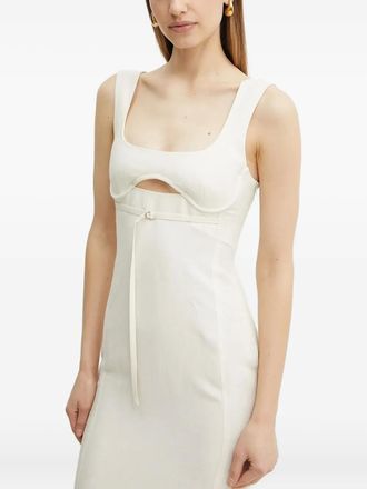 Patrizia Pepe Abito corto con cut-out - Bianco