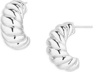 Argento Vivo Ribbed Chunky Stud Earrings in Silver at Nordstrom Rack