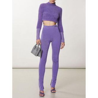 Patrizia Pepe Purple Lyocell Skinny Womens Pants