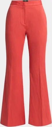 パンツ ETRO Red Pants with Elastic Waistband in Velvet Woman Etro Etro Red Pants With Elastic Waistband In Velvet Woman