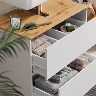 Vicco Mueble Bajo Lavabo Viktor, Blanco/artesano, 80.2 X 65 Cm, Vicco
