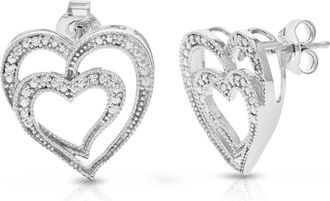 Vir Jewels 1/16 cttw Lab Grown Diamond Dangle Earrings in Sterling Silver With Push Backs For Women