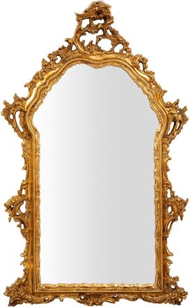 Biscottini International Espejo De Pared De Madera Con Acabado En Pan De Oro Antiguo Hecho En Italia