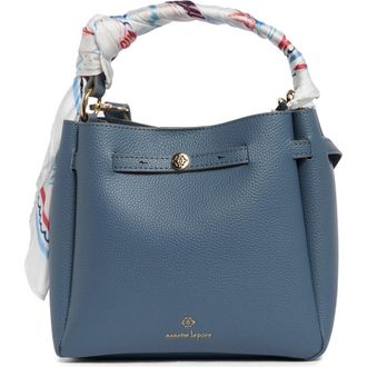 Nanette Lepore Scarf Trim Belted Bucket Bag in Denim at Nordstrom Rack