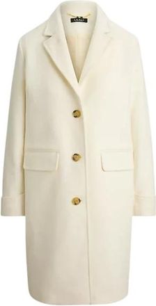 Ralph Lauren Jas met knopen - Dames - Mantels - Beige - Maat: M Leer