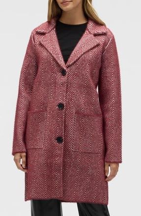 NVLT Chevron Print Eyelash Coat in Maroon at Nordstrom Rack, Size X-Large