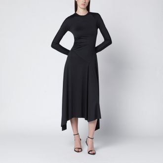 Victoria Beckham Schwarzes asymmetrisches Midikleid von Victoria Beckham