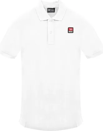 Diesel Mens Diesel Small Patch Logo Off Bright White Polo Shirt - Size: 42