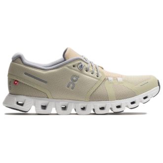 On Cloud 5 Textile Synthetic Womens Running Trainers - Haze Sand - Size:UK 8.5