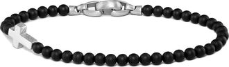 Vincero Onyx Bead Cross Bracelet in Black at Nordstrom, Size Medium