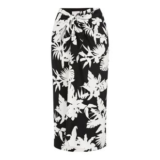 Max Mara Midi Skirts, female, Black, Size: XL Lauto Silk Wrap Skirt