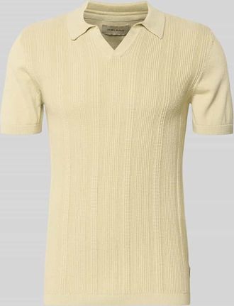 Blend Slim Fit Poloshirt in Strick-Optik Modell Baron in Schilf, Gr&ouml;&szlig;e 3XL