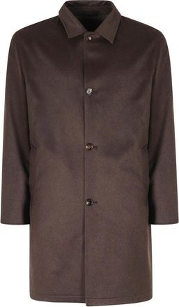 Kired Single-Breasted Coats - Heren - Mantel - Bruin - L - Jassen