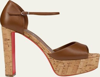 Christian Louboutin 130mm Sandaloo Leather Platform Sandals