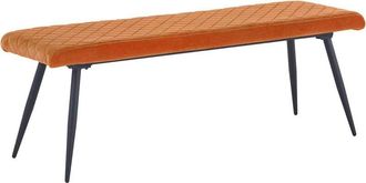 Ainpecca Ainpecca - Dining Bench Vintage Dinner Lounge Stool with Metal legs Dining Room Hall Bench Doorway Dinner Long Bench Orange Velvet 129cm Length