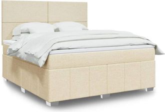vidaXL Vidaxl - Cama Box Spring Con Colch&oacute;n Tela Color Crema 180x200 Cm