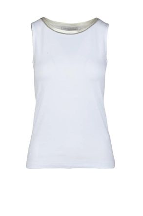 Fabiana Filippi White Stretch Cotton Top