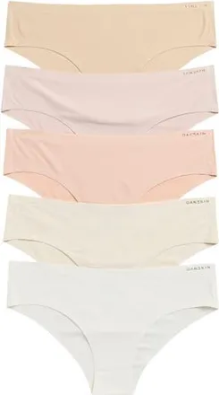 Danskin Set of 5 Assorted Cheeky Hipsters in Coral Wash/Ps/Aw/Lb/Gh at Nordstrom Rack, Size Medium