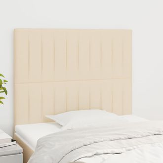 vidaXL Cabeceros 2 Unidades De Tela Color Crema 100x5x78/88 Cm Vidaxl