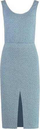 St. John Wollen jurk - Dames - Kleedjes - Blauw - S - Wol - Kleedjes