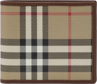 Burberry Check Card Case - Heren - Portefeuilles - Beige - ONE Size - Katoen - Accessoires
