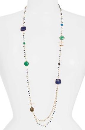 Gas Bijoux Serti Pondichery Stone Necklace in Blue/Green at Nordstrom Rack
