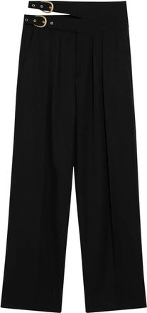 Chlo&eacute; Tailored broek met hoge taille - Dames - Wijde Broeken - Zwart - S - Katoen - Broeken