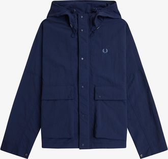 Fred Perry Mens Fred Perry J2323 Cropped Ripstop Parka - Tennis Blue - Size: 42/Regular