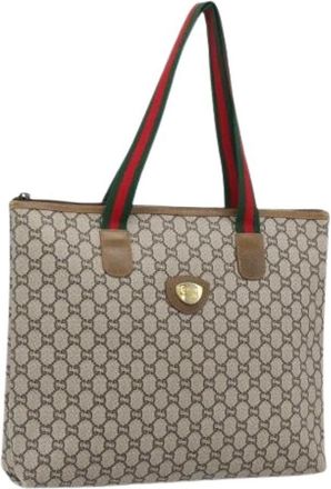 Gucci Pre-owned Vintage Tote Bag - Dames - Vintage Shopper - Beige - ONE Size - Leer - Vintage