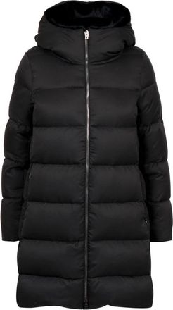 Herno Lange Donsjas - Dames - Dons jassen - Zwart - M - Leer - Jassen