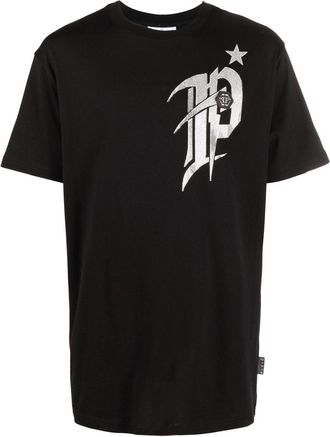 Philipp Plein logo-print short-sleeved T-shirt - men - Cotton - XXXXL - Black