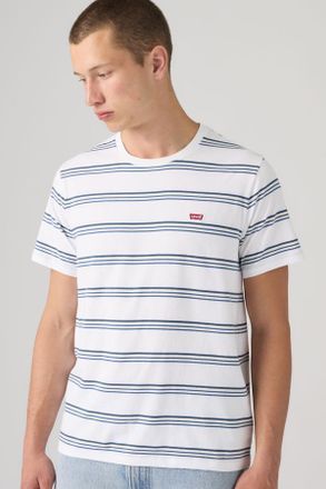 Levi's Camiseta Classic Housemark - Hombre - L - Blanco / Hank Stripe Bright White