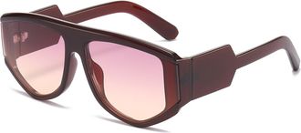 Generic Large Square Men Sunglasses Outdoor Commuter Women Sports Sun Glasses(Red)